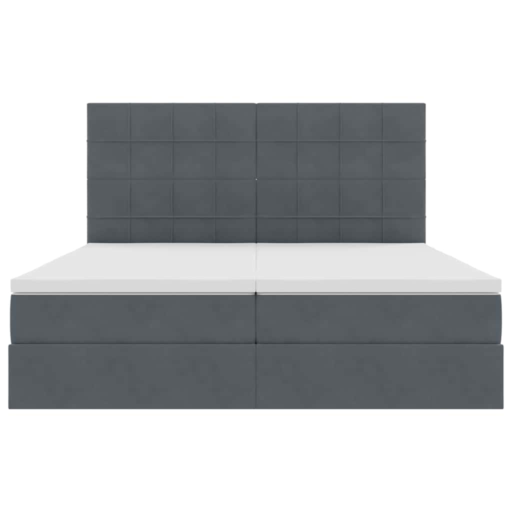 Letto con Contenitore Grigio scuro 180 x 200 cm Velluto | homemem39