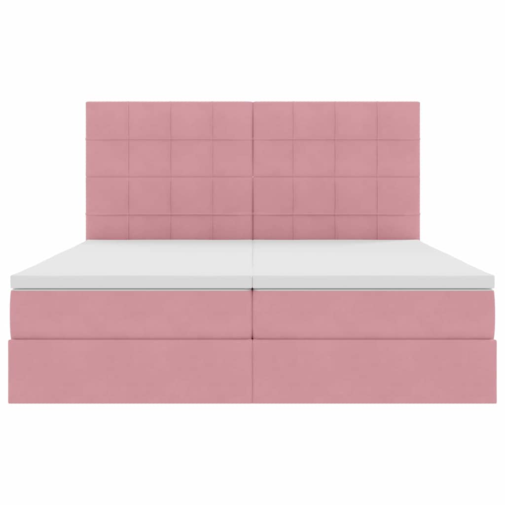 Letto con Contenitore con testiera Rosa 180 x 200 cm Velluto | homemem39