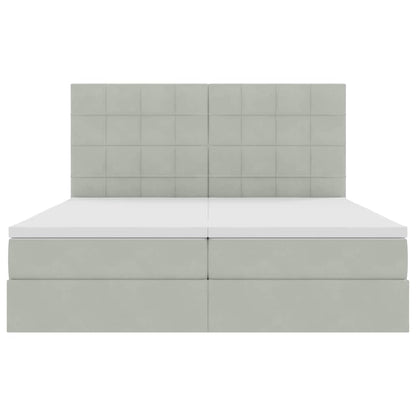 Letto con Contenitore Grigio chiaro 200 x 200 cm Velluto | homemem39