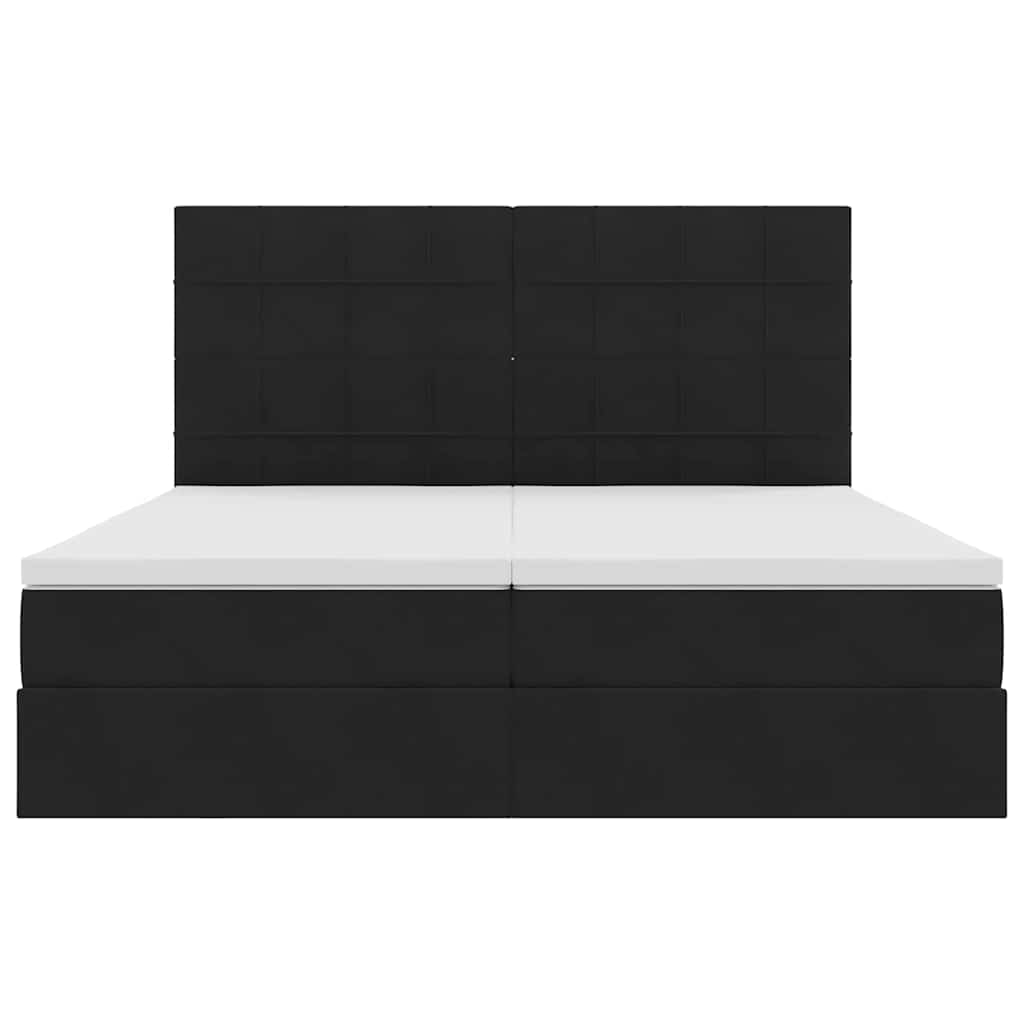 Letto con Contenitore con testiera Nero 200 x 200 cm Velluto | homemem39