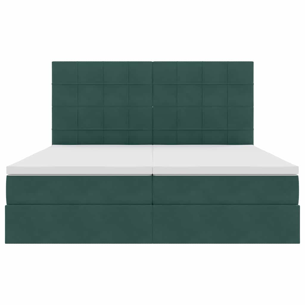 Letto con Contenitore Verde Scuro 200 x 200 cm Velluto | homemem39