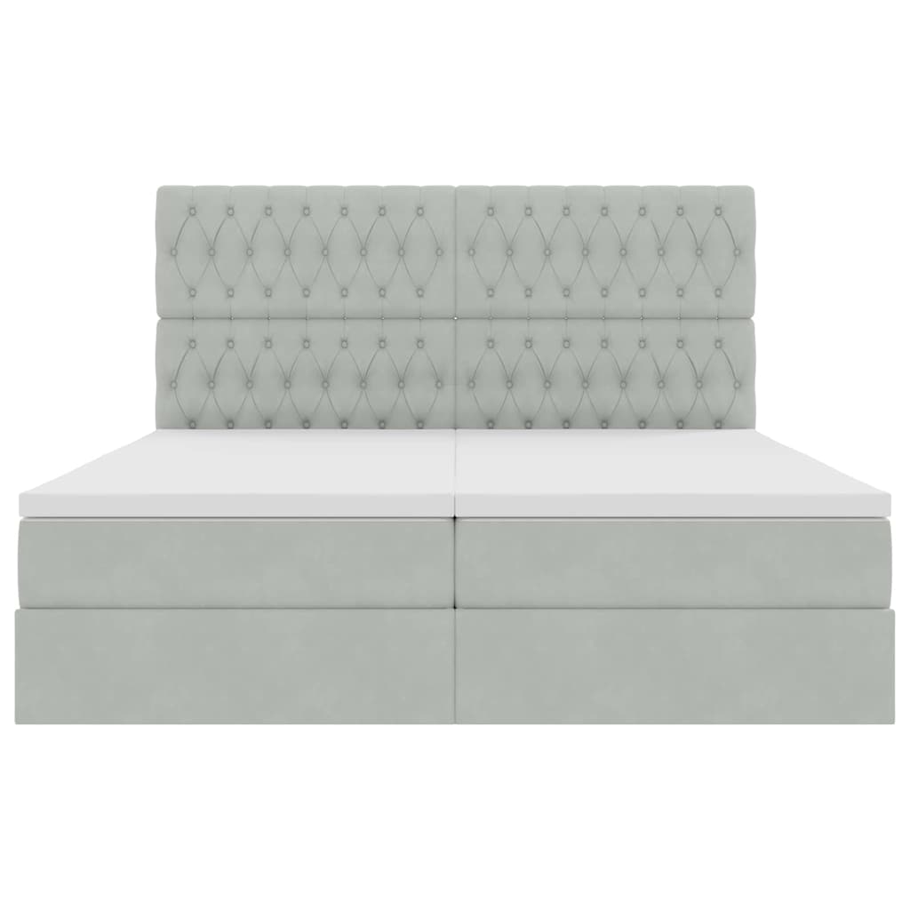 Letto con Contenitore Grigio chiaro 180 x 200 cm Velluto | homemem39
