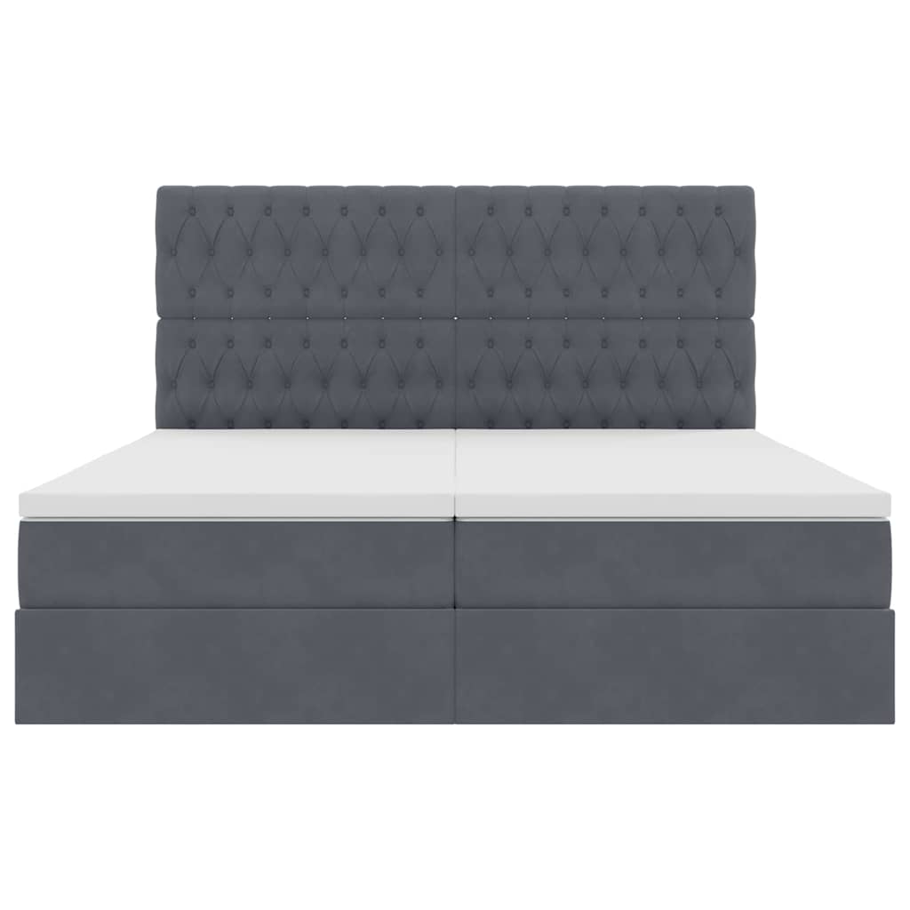 Letto con Contenitore Grigio scuro 180 x 200 cm Velluto | homemem39