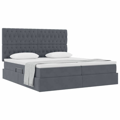Letto con Contenitore Grigio scuro 180 x 200 cm Velluto | homemem39
