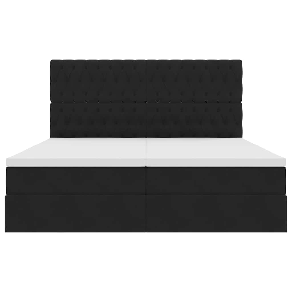 Letto con Contenitore con testiera Nero 180 x 200 cm Velluto | homemem39