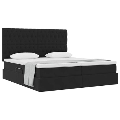 Letto con Contenitore con testiera Nero 180 x 200 cm Velluto | homemem39