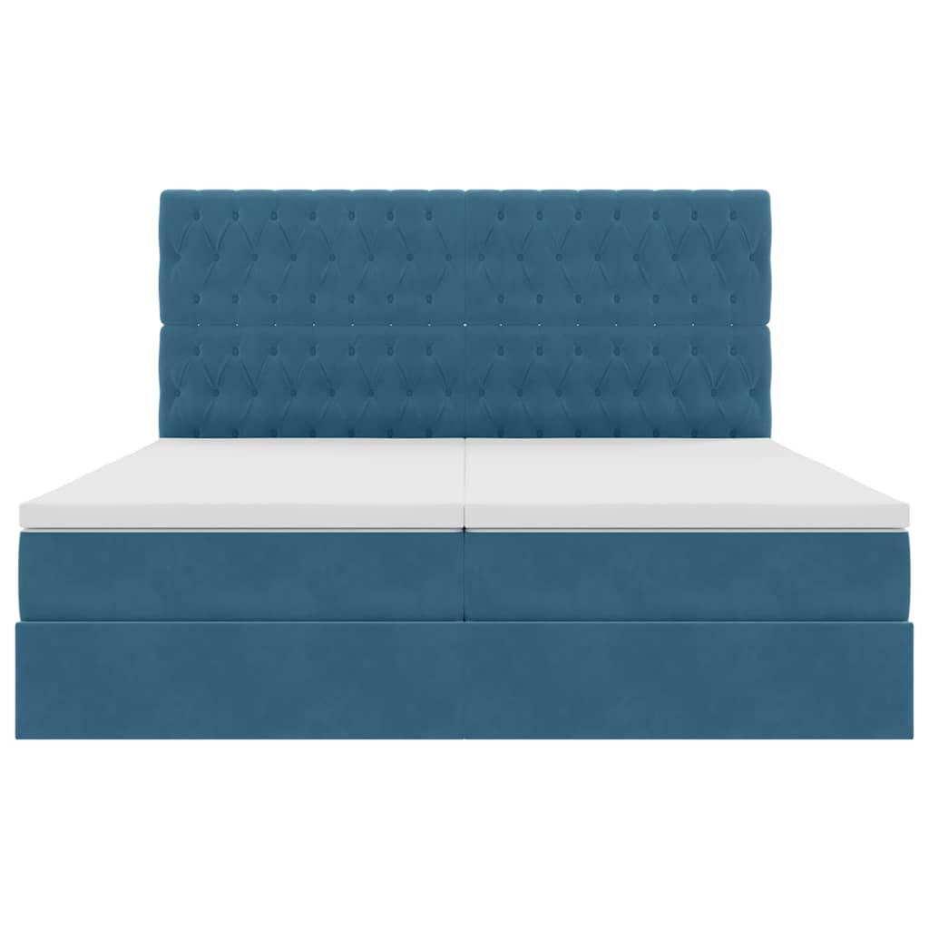 Letto con Contenitore Blu Scuro 200 x 200 cm Velluto | homemem39