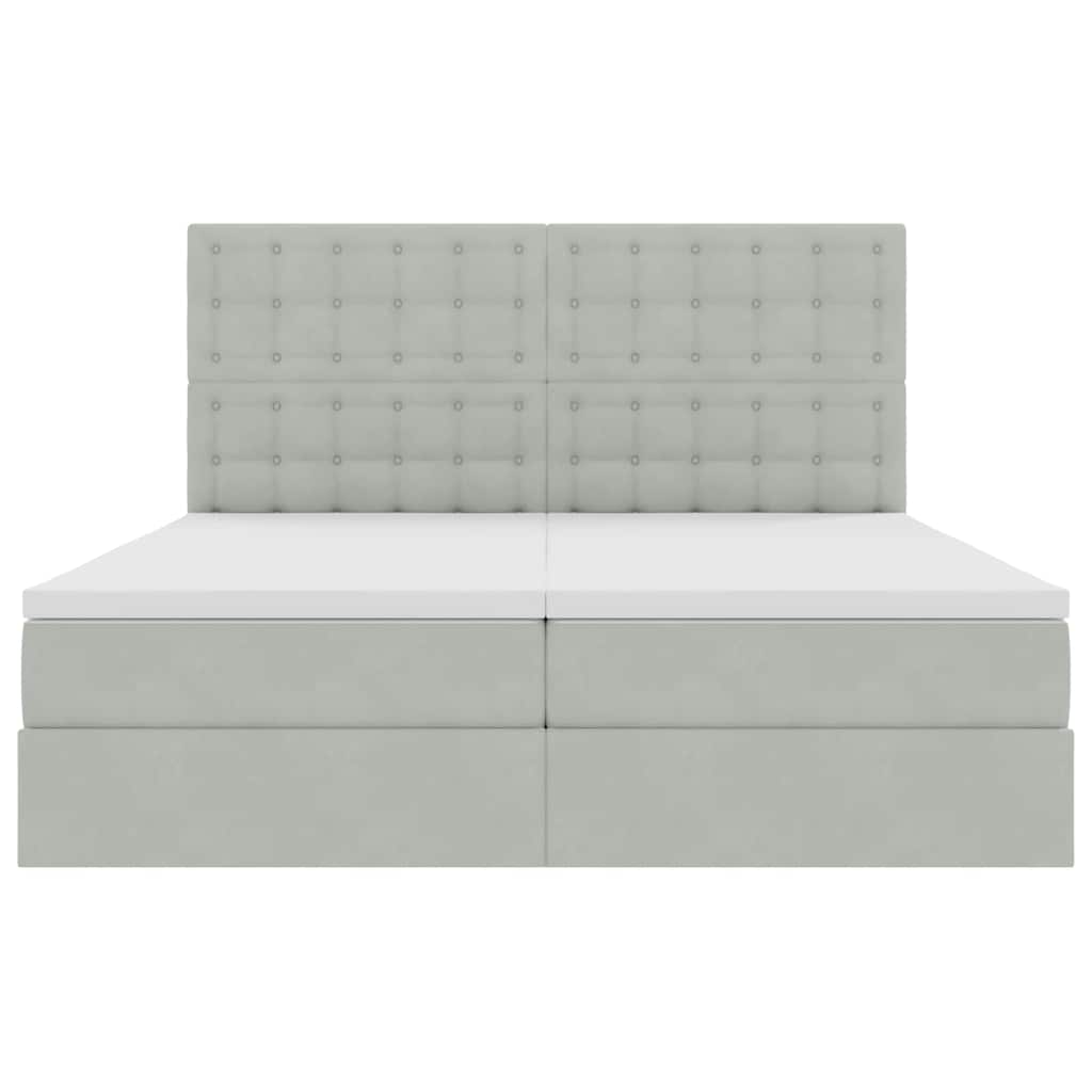 Letto con Contenitore Grigio chiaro 180 x 200 cm Velluto | homemem39