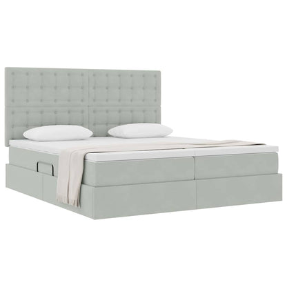 Letto con Contenitore Grigio chiaro 180 x 200 cm Velluto | homemem39