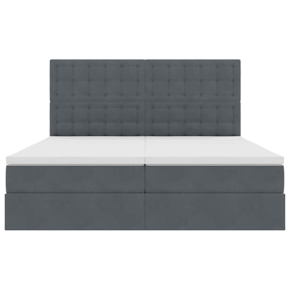 Letto con Contenitore Grigio scuro 180 x 200 cm Velluto | homemem39