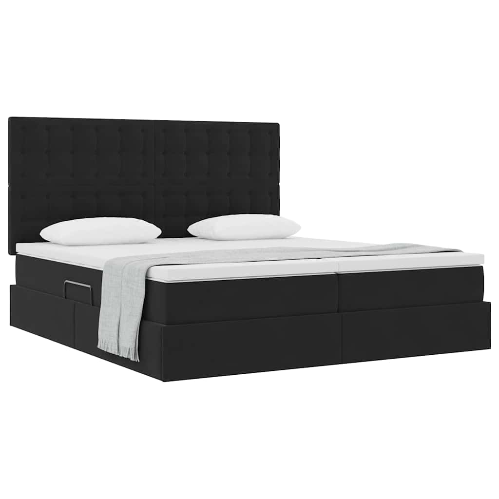 Letto con Contenitore con testiera Nero 180 x 200 cm Velluto | homemem39