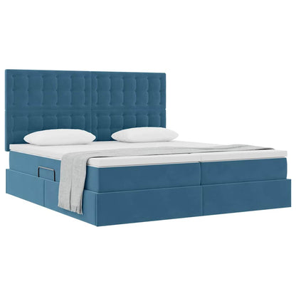 Letto con Contenitore Blu Scuro 180 x 200 cm Velluto | homemem39