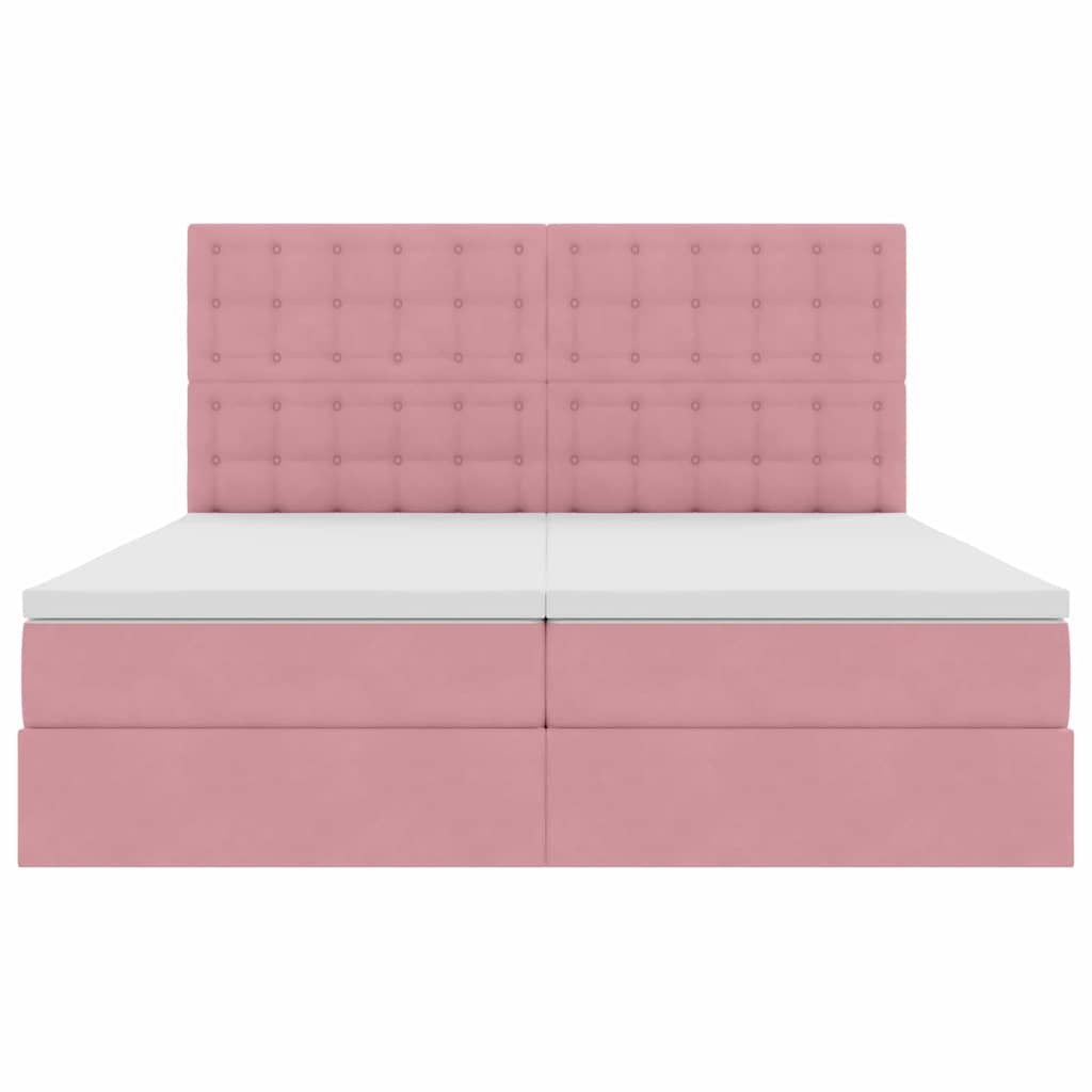 Letto con Contenitore con testiera Rosa 180 x 200 cm Velluto | homemem39