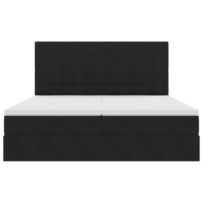 Letto con Contenitore con testiera Nero 200 x 200 cm Velluto | homemem39