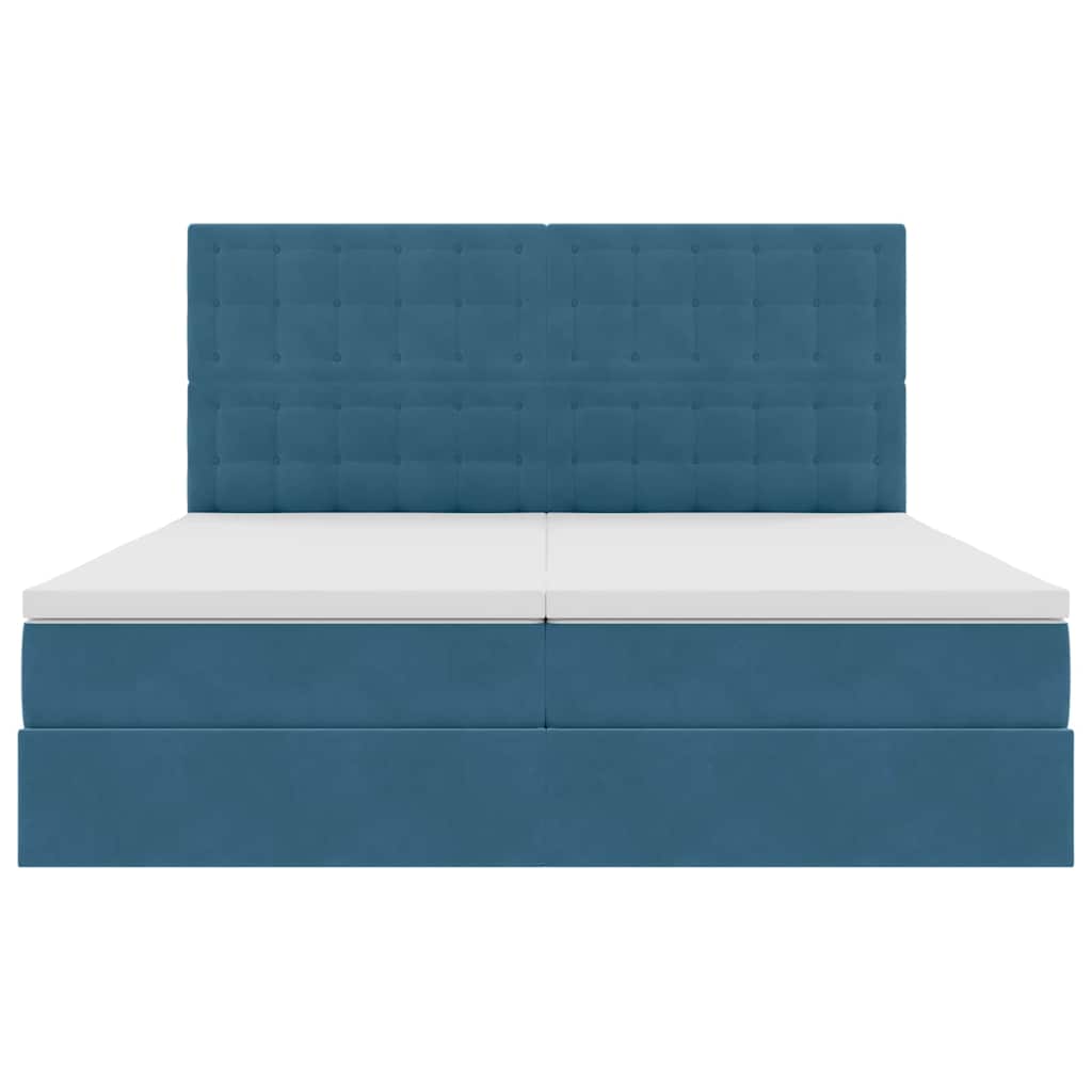 Letto con Contenitore Blu Scuro 200 x 200 cm Velluto | homemem39