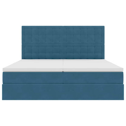 Letto con Contenitore Blu Scuro 200 x 200 cm Velluto | homemem39