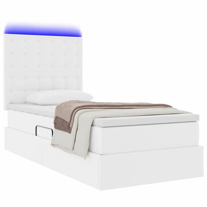 Letto con contenitore e LED Bianco Puro 90 x 200 cm | homemem39