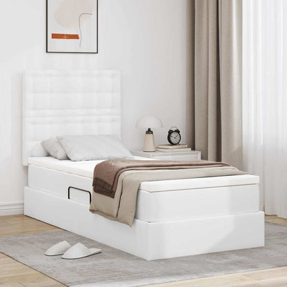 Letto con contenitore e LED Bianco Puro 100 x 200 cm | homemem39