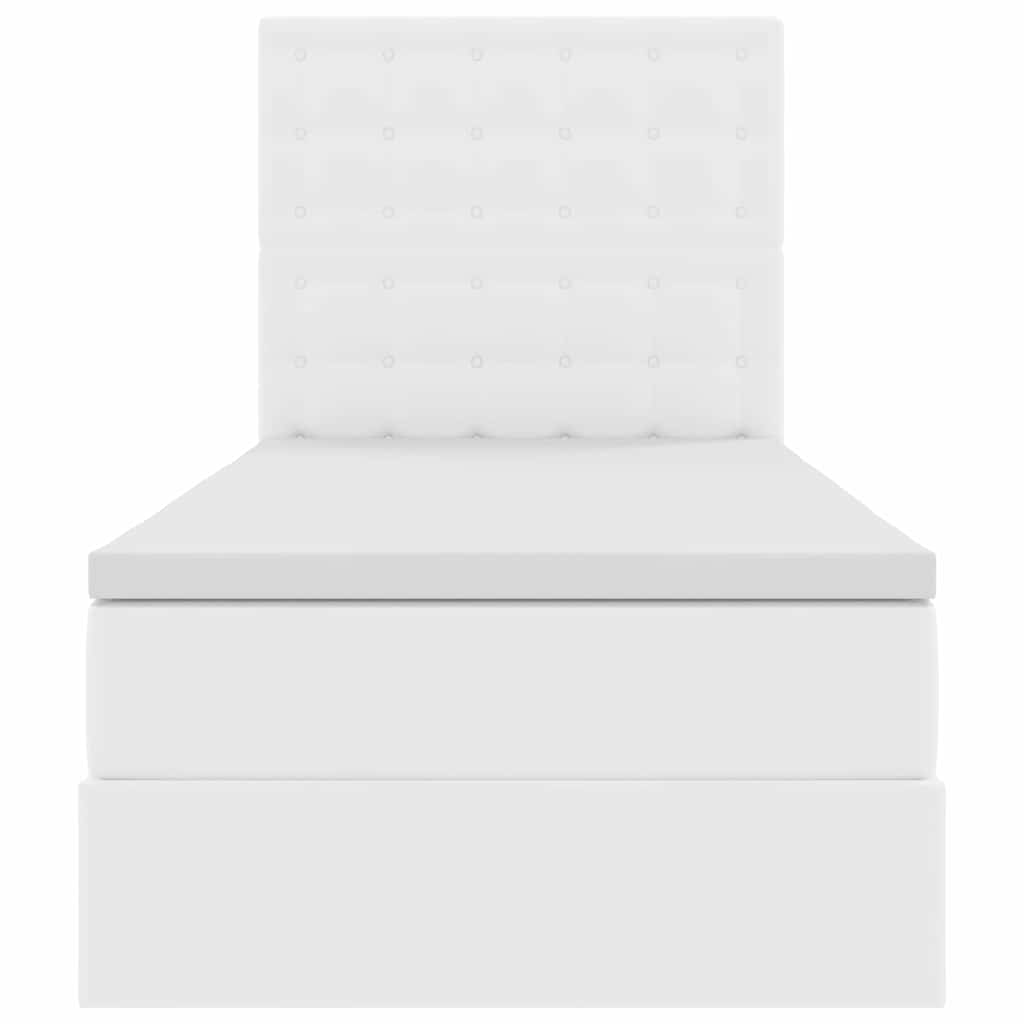 Letto con contenitore e LED Bianco Puro 100 x 200 cm | homemem39