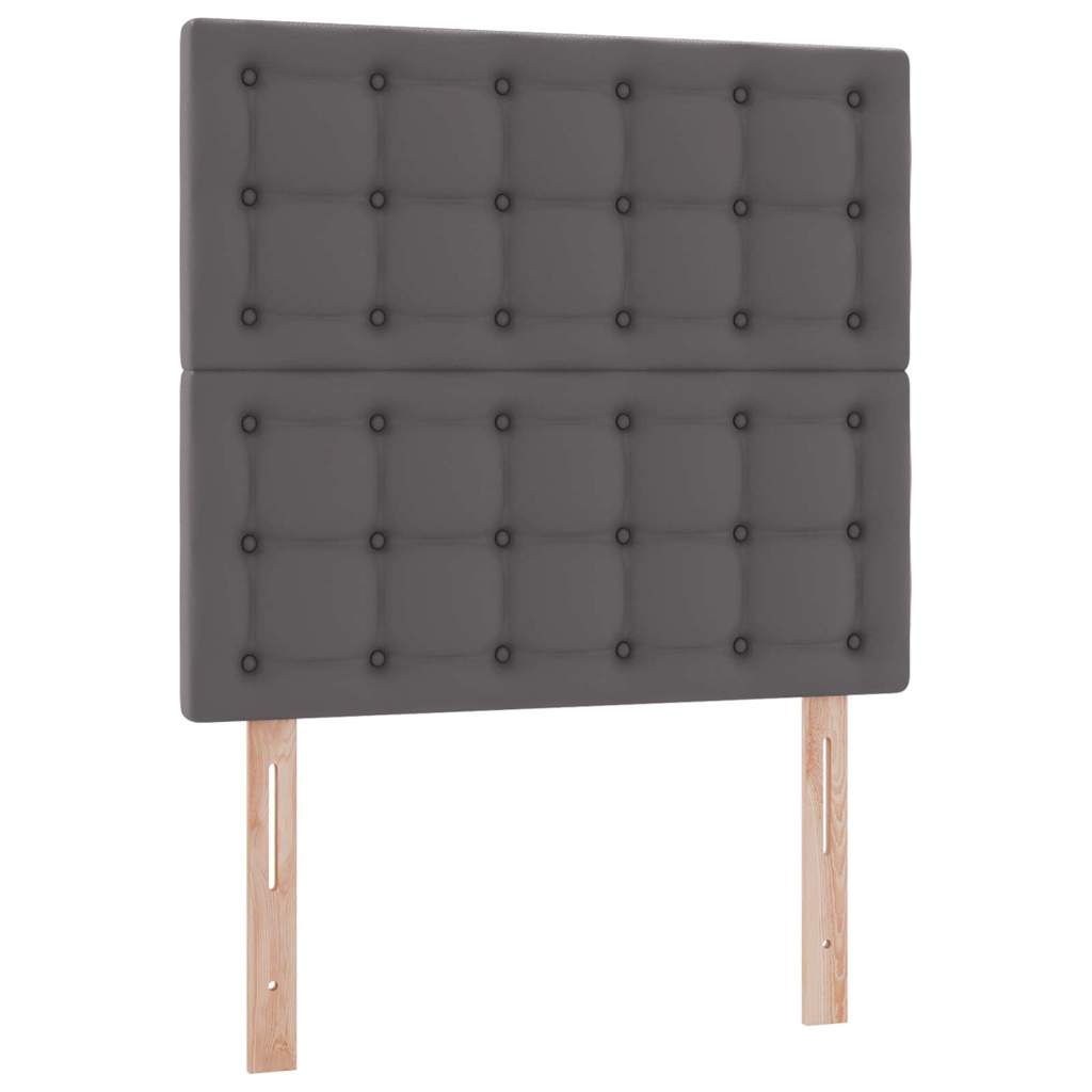 Letto con contenitore e LED Grigio 100 x 200 cm Pelle Sintetica | homemem39