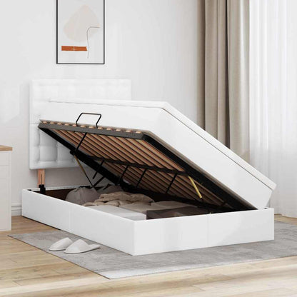 Letto con luci a strisce a LED Bianco Puro 120 x 200 cm PVC