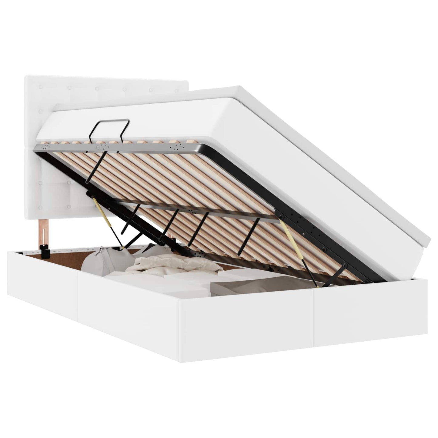 Letto con contenitore e LED Bianco Puro 120 x 200 cm
