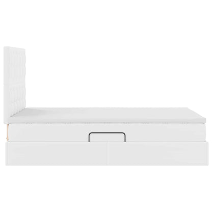 Letto con luci a strisce a LED Bianco Puro 120 x 200 cm PVC