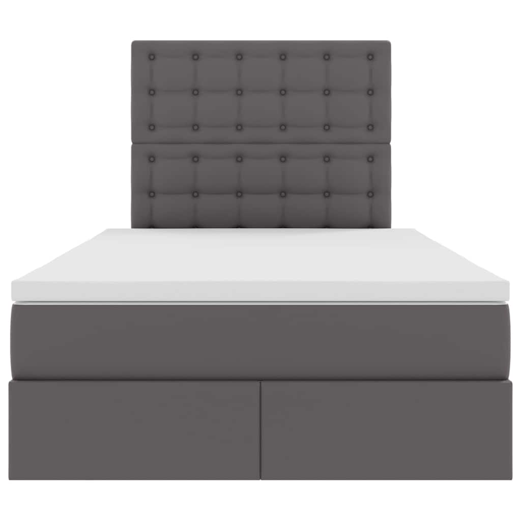 Letto con luci a strisce a LED Grigio 120 x 200 cm PVC
