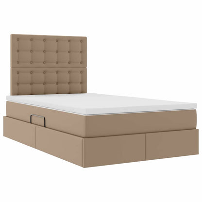 Letto con luci a strisce a LED Cappuccino 120 x 200 cm PVC