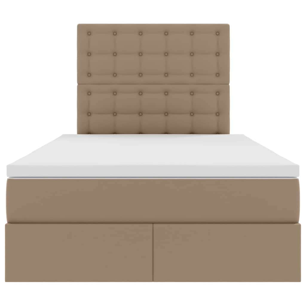 Letto con luci a strisce a LED Cappuccino 120 x 200 cm PVC