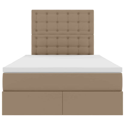 Letto con luci a strisce a LED Cappuccino 120 x 200 cm PVC