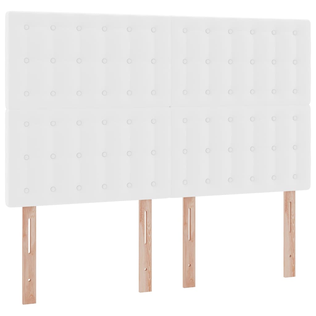 Letto con luci a strisce a LED Bianco Puro 140 x 190 cm PVC