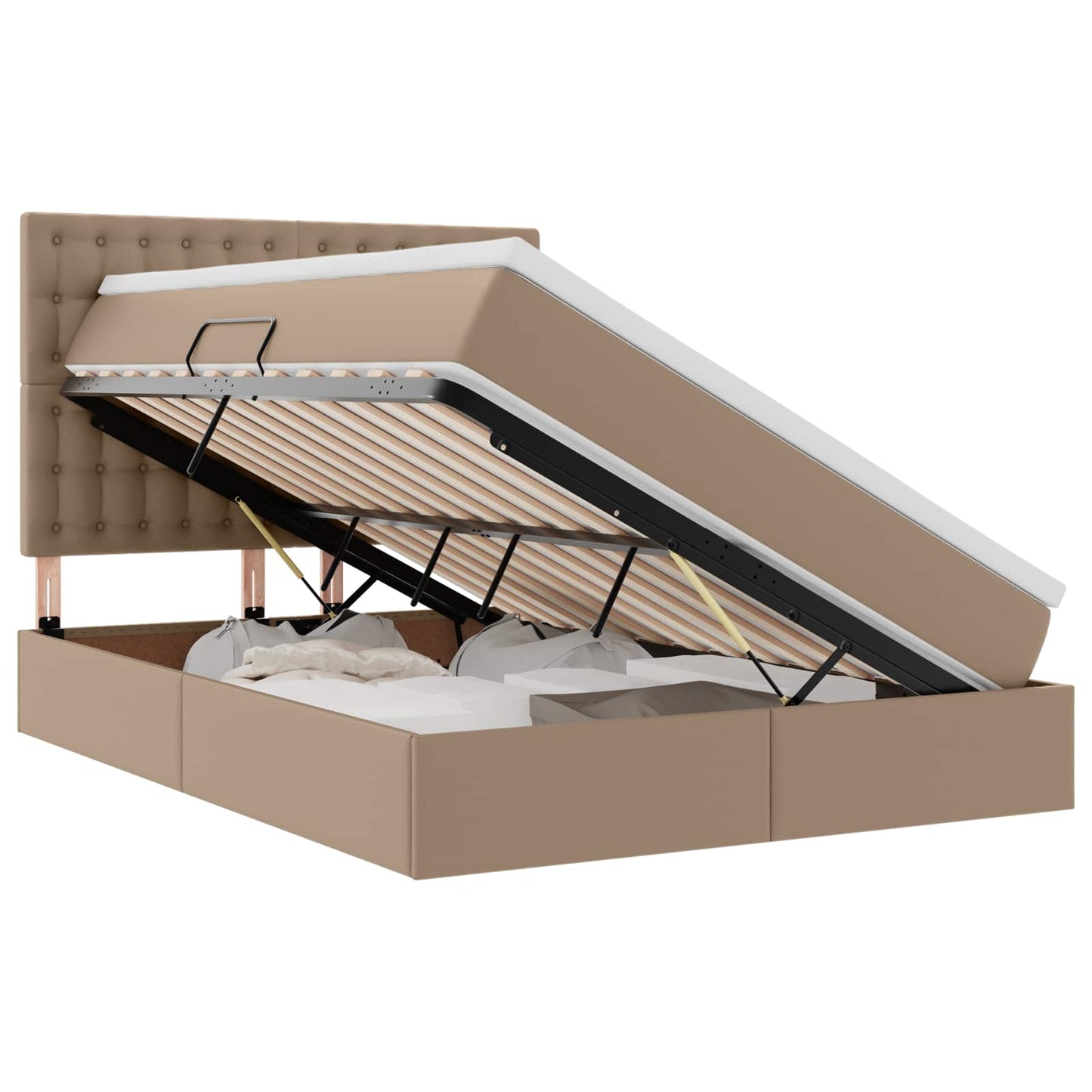 Letto con contenitore e LED Cappuccino 140 x 190 cm | homemem39
