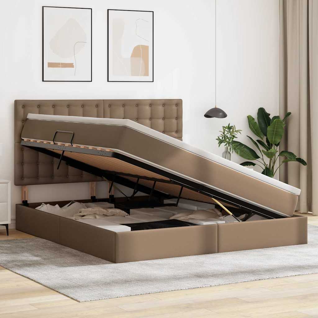 Letto con contenitore e LED Cappuccino 180 x 200 cm | homemem39