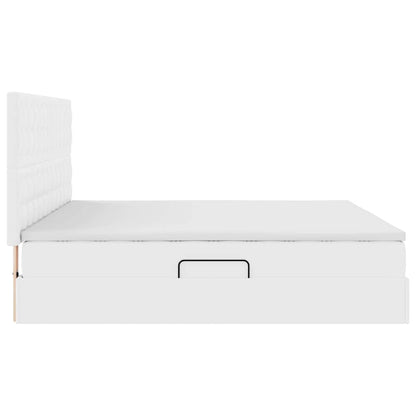 Letto con luci a strisce a LED Bianco Puro 200 x 200 cm PVC