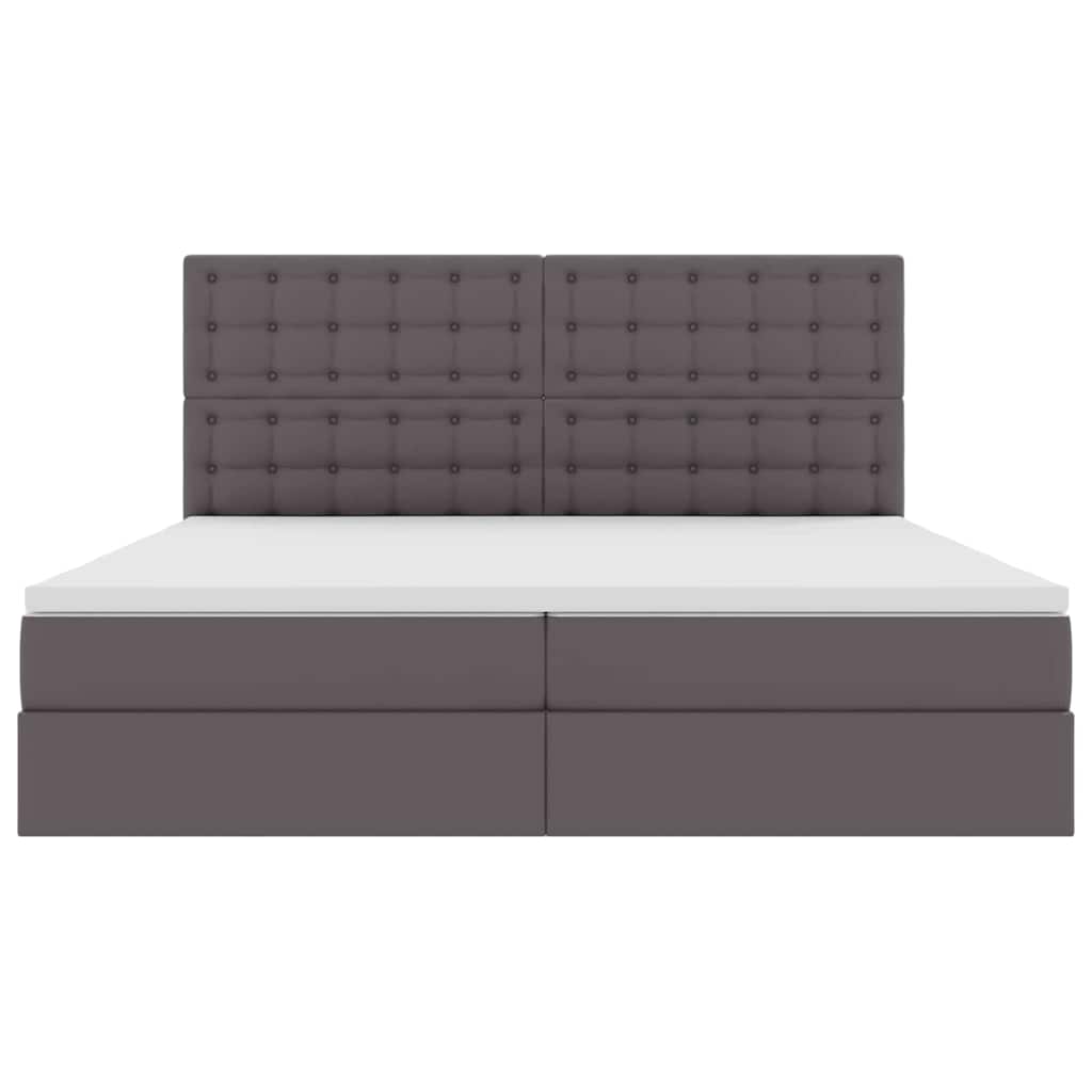 Letto con luci a strisce a LED Grigio 200 x 200 cm PVC