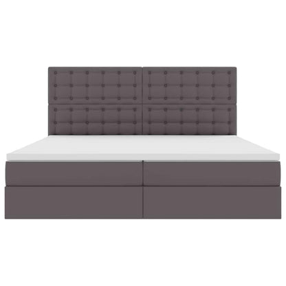 Letto con luci a strisce a LED Grigio 200 x 200 cm PVC