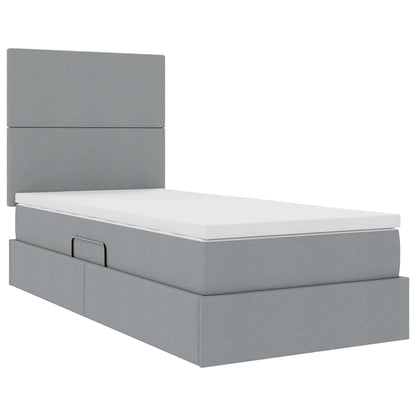 Letto con contenitore LED e materasso Grigio Chiaro 90 x 190 cm | homemem39