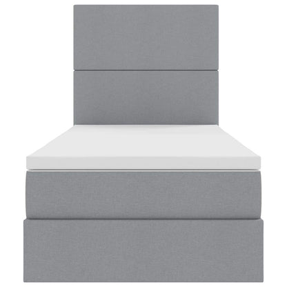 Letto con contenitore LED e materasso Grigio Chiaro 90 x 190 cm | homemem39