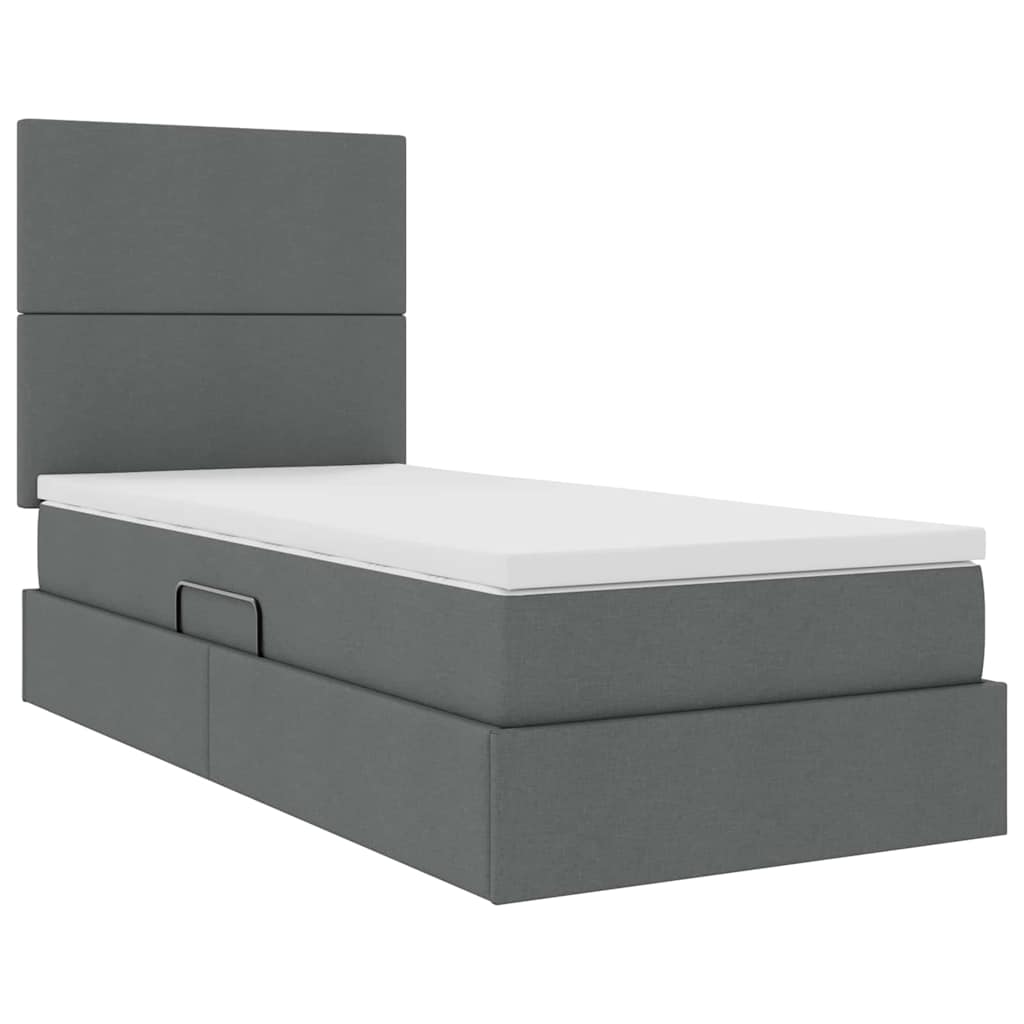 Letto con contenitore LED e materasso Grigio Scuro 90 x 190 cm | homemem39