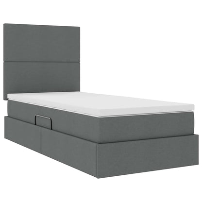 Letto con contenitore LED e materasso Grigio Scuro 90 x 200 cm | homemem39