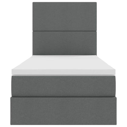 Letto con contenitore LED e materasso Grigio Scuro 90 x 200 cm | homemem39