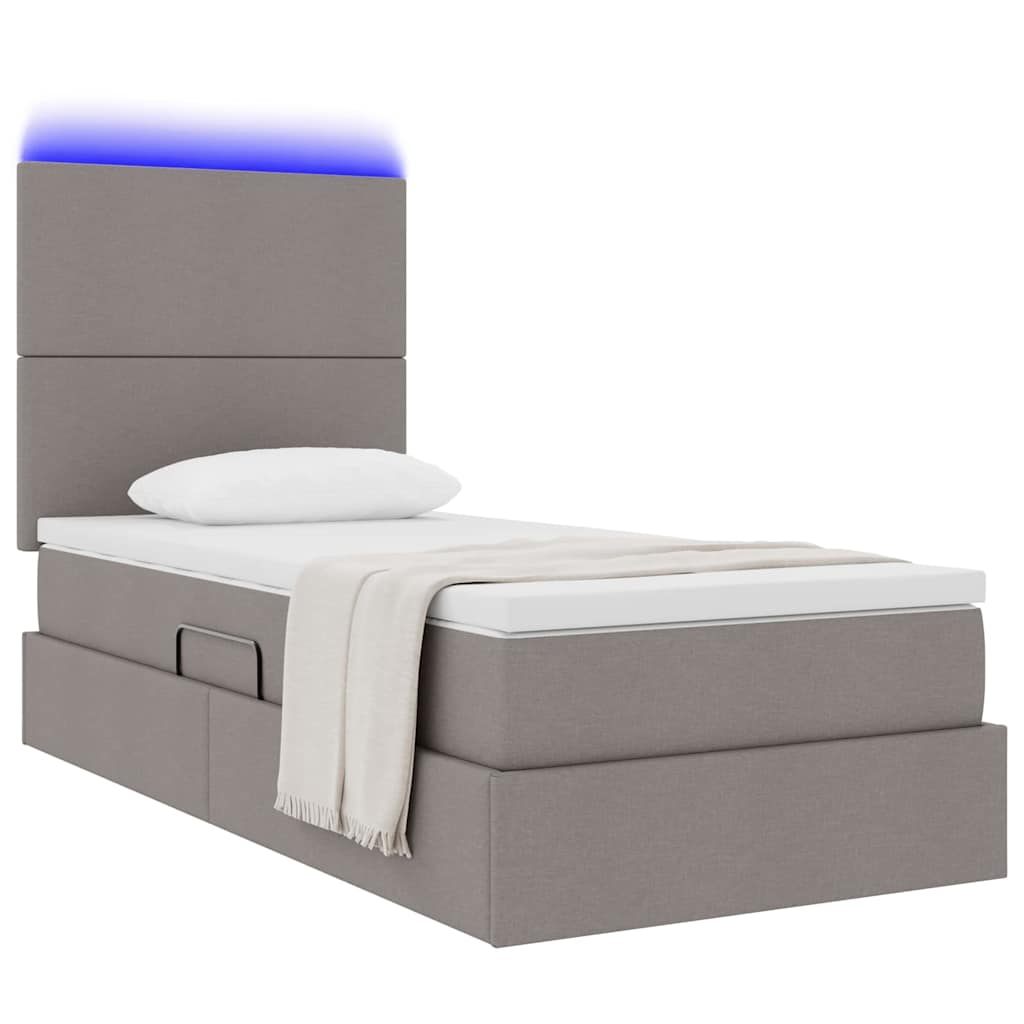 Letto con contenitore LED e materasso Tortora 90 x 200 cm | homemem39