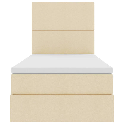 Letto con contenitore LED e materasso Crema 90 x 200 cm Tessuto | homemem39