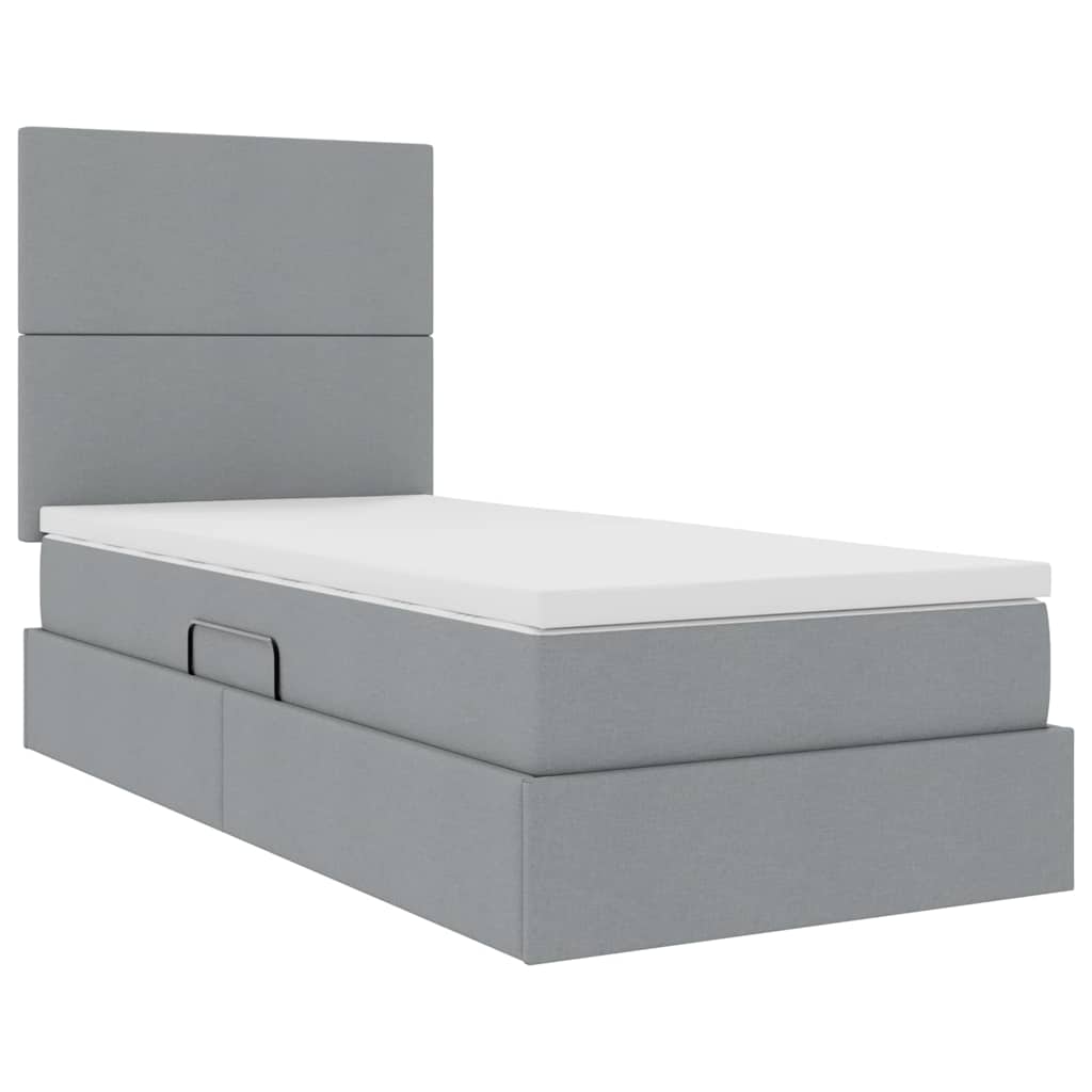 Letto con contenitore LED e materasso Grigio Chiaro | homemem39