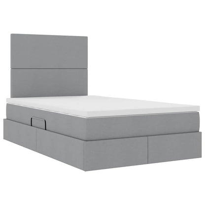 Letto con contenitore LED e materasso Grigio Chiaro | homemem39