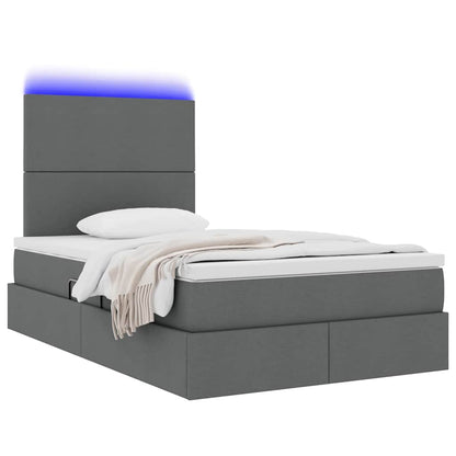Letto con contenitore LED e materasso Grigio Scuro 120 x 190 cm | homemem39