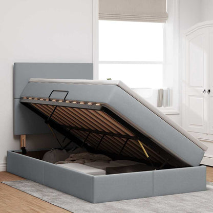 Letto con testiera Grigio chiaro 120 x 200 cm Tessuto