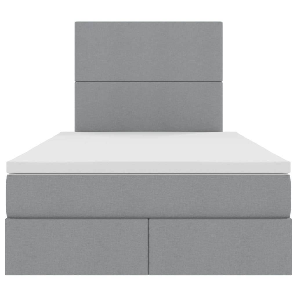 Letto con testiera Grigio chiaro 120 x 200 cm Tessuto
