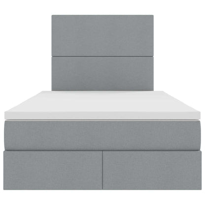 Letto con testiera Grigio chiaro 120 x 200 cm Tessuto